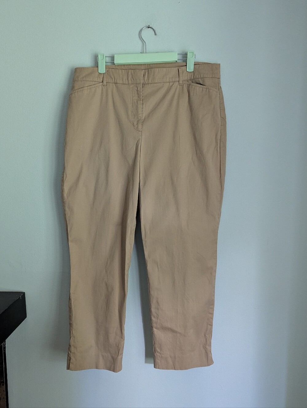 Talbots Women's 12 The Perfect Crop Curvy Pants Beige Khaki Work Career
